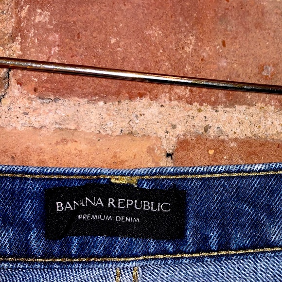 NWOT Denim Shorts, Banana Republic HighRise Cuffed | Dark Blue | Sz 26 - Picture 3 of 8